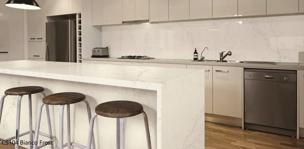 Bianco Frost Quartz Kitchen Worktop – Marble-Style Quartz