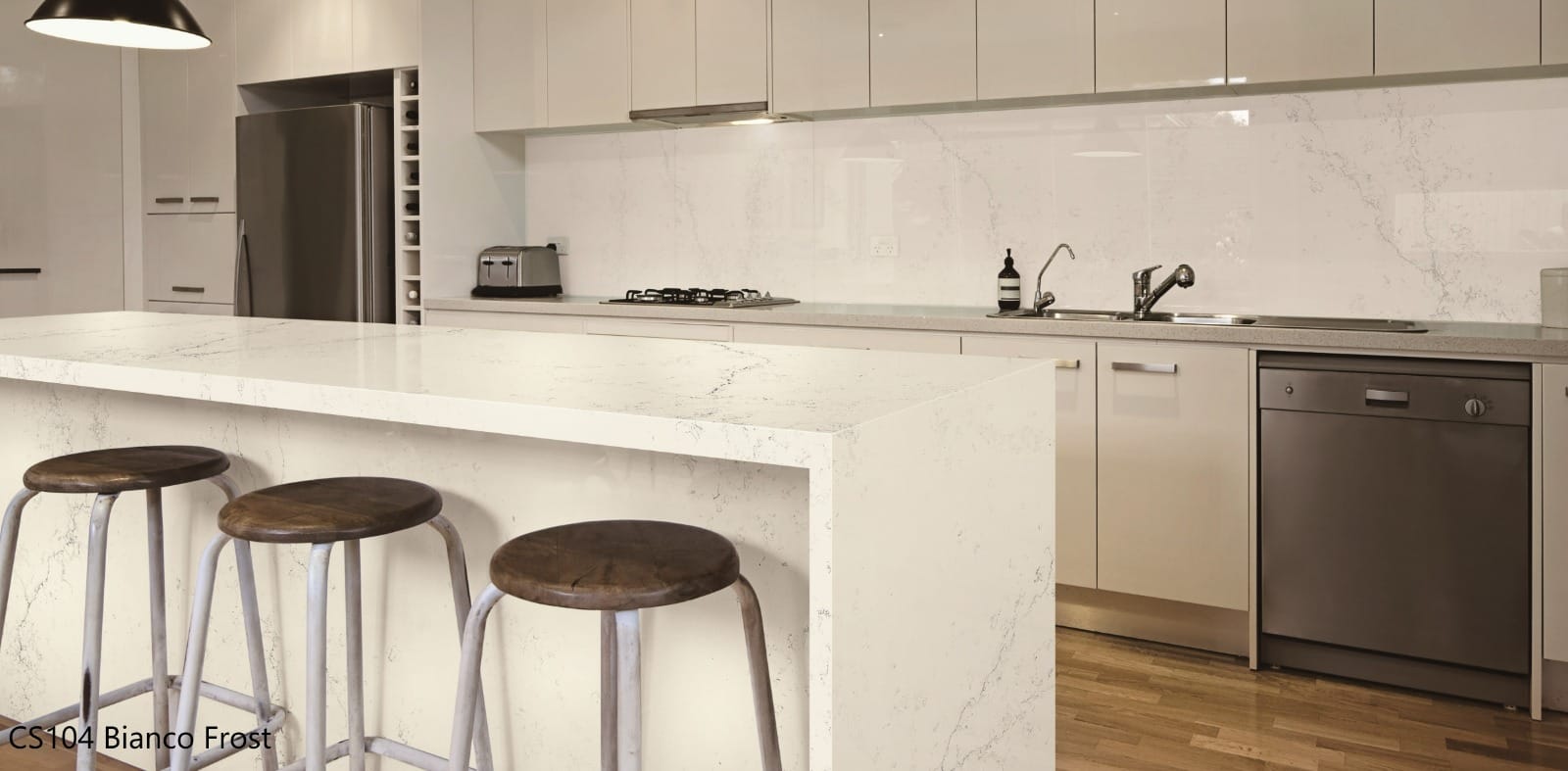 Bianco Frost Quartz Kitchen Worktop – Marble-Style Quartz